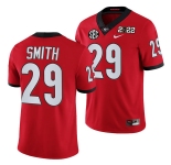 Men’s Georgia Bulldogs #29 Christopher Smith 2022 Patch Red College Football Stitched Jersey