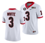 Men’s Georgia Bulldogs #3 Zamir White 2022 Patch White College Football Stitched Jersey