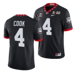 Men’s Georgia Bulldogs #4 James Cook 2022 Patch Black College Football Stitched Jersey