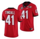 Men’s Georgia Bulldogs #41 Channing Tindall 2022 Patch Red College Football Stitched Jersey