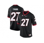 Men's Georgia Bulldogs Nick Chubb #27 College Football Limited Jerseys - Black