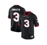 Men's Georgia Bulldogs Todd Gurley II #3 College Football Limited Jerseys - Black