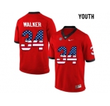 2016 US Flag Fashion-Youth Georgia Bulldogs Herchel Walker #34 College Football Limited Jerseys - Red
