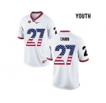 2016 US Flag Fashion-Youth Georgia Bulldogs Nick Chubb #27 College Football Limited Jerseys - White