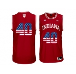 2016 US Flag Fashion Men's Indiana Hoosiers Cody Zeller #40 Big 10 Patch College Basketball Authentic Jerseys - Cardinal