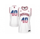 2016 US Flag Fashion Men's Indiana Hoosiers Cody Zeller #40 Big 10 Patch College Basketball Authentic Jerseys - White
