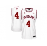 Men's Indiana Hoosiers Victor Oladipo #4 Big 10 Patch College Basketball Authentic Jerseys - White