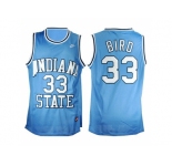 Indiana State Sycamores Larry Bird #33 College Basketball Hardwood Legends Jersey - Blue