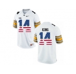 2016 US Flag Fashion-Men's Iowa Hawkeyes Desmond King #14 College Football Limited Jersey - White