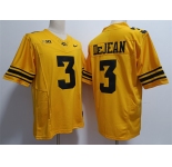 Men's Iowa Hawkeyes #3 Cooper DeJean Yellow Stitched Jersey