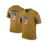2016 US Flag Fashion 2016 Men's LSU Tigers Leonard Fournette #7 College Football Limited Legend Jersey - Gridiron Gold