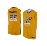 2016 US Flag Fashion Men's LSU Tigers Ben Simmons #25 College Basketball Elite Jersey - Gold
