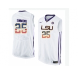 2016 US Flag Fashion Men's LSU Tigers Ben Simmons #25 College Basketball Elite Jersey - White