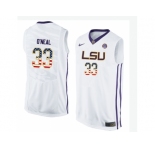 2016 US Flag Fashion Men's LSU Tigers Shaquille O'Neal #33 College Basketball Elite Jersey - White