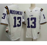 Men's LSU Tigers #13 Garrett Nussmeier White FUSE College Stitched Jersey