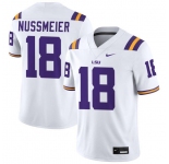 Men's LSU Tigers #18 Garrett Nussmeier White Limited Stitched Game Jersey
