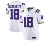 Men's LSU Tigers #18 Garrett Nussmeier White Limited Stitched Game Jersey