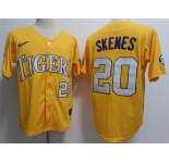 Men's LSU Tigers #3 ylan Crews Gold 2023 Stitched Baseball Jersey