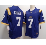Men's LSU Tigers #7 JaMarr Chase Purple FUSE College Stitched Jersey