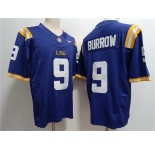 Men's LSU Tigers #9 Joe Burreaux Purple 2023 Stitched Football Jersey