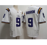 Men's LSU Tigers #9 Joe Burreaux White 2023 Stitched Football Jersey