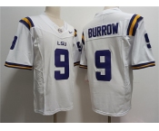 Men's LSU Tigers #9 Joe Burreaux White 2023 Stitched Football Jersey