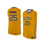 Men's LSU Tigers Ben Simmons #25 College Basketball Elite Jersey - Gold
