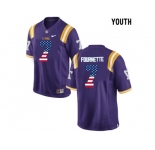 2016 US Flag Fashion 2016 Youth LSU Tigers Leonard Fournette #7 College Football Limited Jersey - Purple