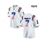 2016 US Flag Fashion 2016 Youth LSU Tigers Leonard Fournette #7 College Football Limited Jersey - White