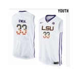 2016 US Flag Fashion Youth LSU Tigers Shaquille O'Neal #33 College Basketball Elite Jersey - White