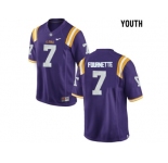 2016 Youth LSU Tigers Leonard Fournette #7 College Football Limited Jersey - Purple