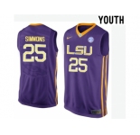 Youth LSU Tigers Ben Simmons #25 College Basketball Elite Jersey - Purple