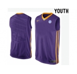 Youth LSU Tigers Blank College Basketball Elite Jersey - Purple