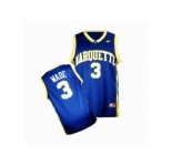 Marquette Golden Eagles Dwyane Wade #3 College Basketball Jersey - Navy Blue