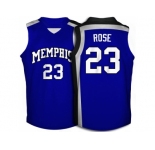 Memphis Tigers Derrick Rose #23 College Basketball Throwback Jersey - Royal Blue