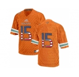 2016 US Flag Fashion 2016 Men's Miami Hurricanes #15 College Football Jerseys - Orange