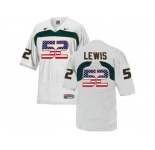 2016 US Flag Fashion Men's Miami Hurricanes Ray Lewis #52 College Football Jersey - White
