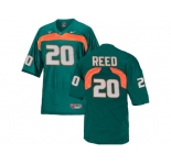 Men's Miami Hurricanes Ed Reed #20 College Football Jersey - Green