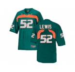 Men's Miami Hurricanes Ray Lewis #52 College Football Jersey - Green