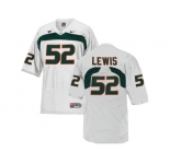 Men's Miami Hurricanes Ray Lewis #52 College Football Jersey - White