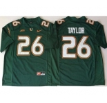 Miami Hurricanes #26 Sean Taylor Green Nike College Football Jersey
