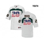 2016 US Flag Fashion Youth Miami Hurricanes Ed Reed #20 College Football Jersey - White