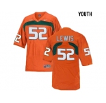 Youth Miami Hurricanes Ray Lewis #52 College Football Jersey - Orange