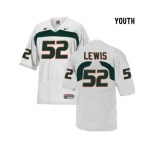 Youth Miami Hurricanes Ray Lewis #52 College Football Jersey - White