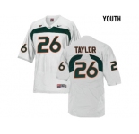 Youth Miami Hurricanes Sean Taylor #26 College Football Jersey - White