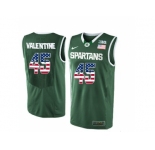 2016 US Flag Fashion Michigan State Spartans Denzel Valentine #45 College Basketball Authentic Jersey - Green