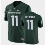 Men Michigan State Spartans #11 Connor Heyward College Football Green Game Jersey