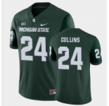 Men Michigan State Spartans #24 Elijah Collins College Football Green Game Jersey