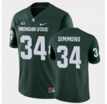 Men Michigan State Spartans #34 Antjuan Simmons College Football Green Game Jersey