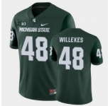 Men Michigan State Spartans #48 Kenny Willekes College Football Green Game Jersey